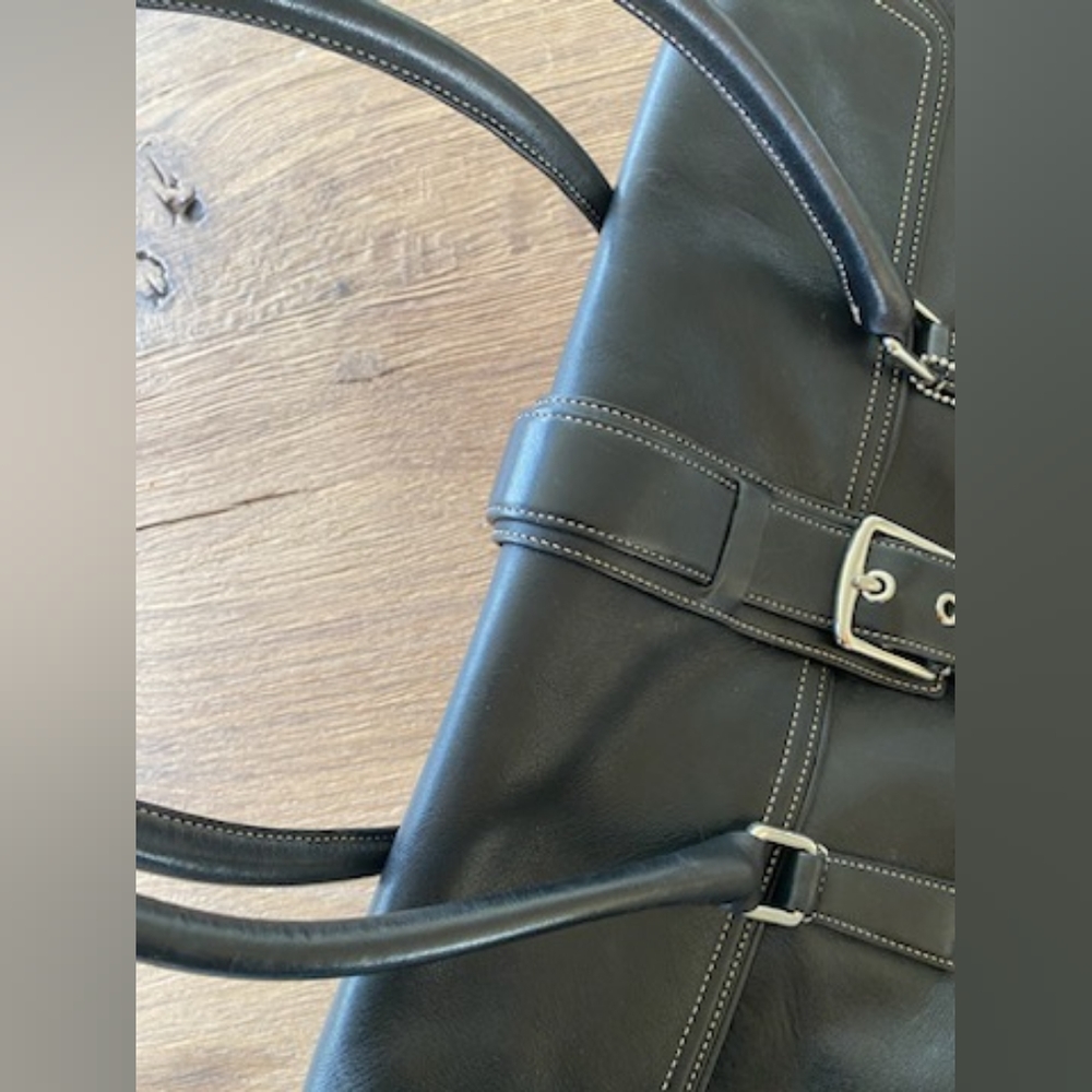 Coach Hampton Black Leather Tote - Picture 2 of 6